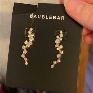 Gold Silver Diamond Earrings NEW